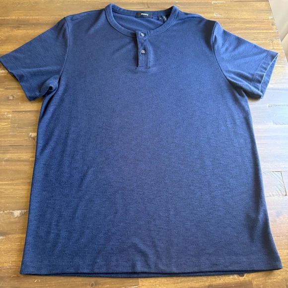 Theory  Navy Blue Henley Shirt - Picture 3 of 8